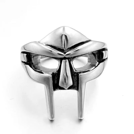 Vintage Mf Doom Mask Rings for Men Gladiator Egyptian Pharaoh Male Ring Hip Hop Party Goth Jewelry Accessories Anillo Hombre